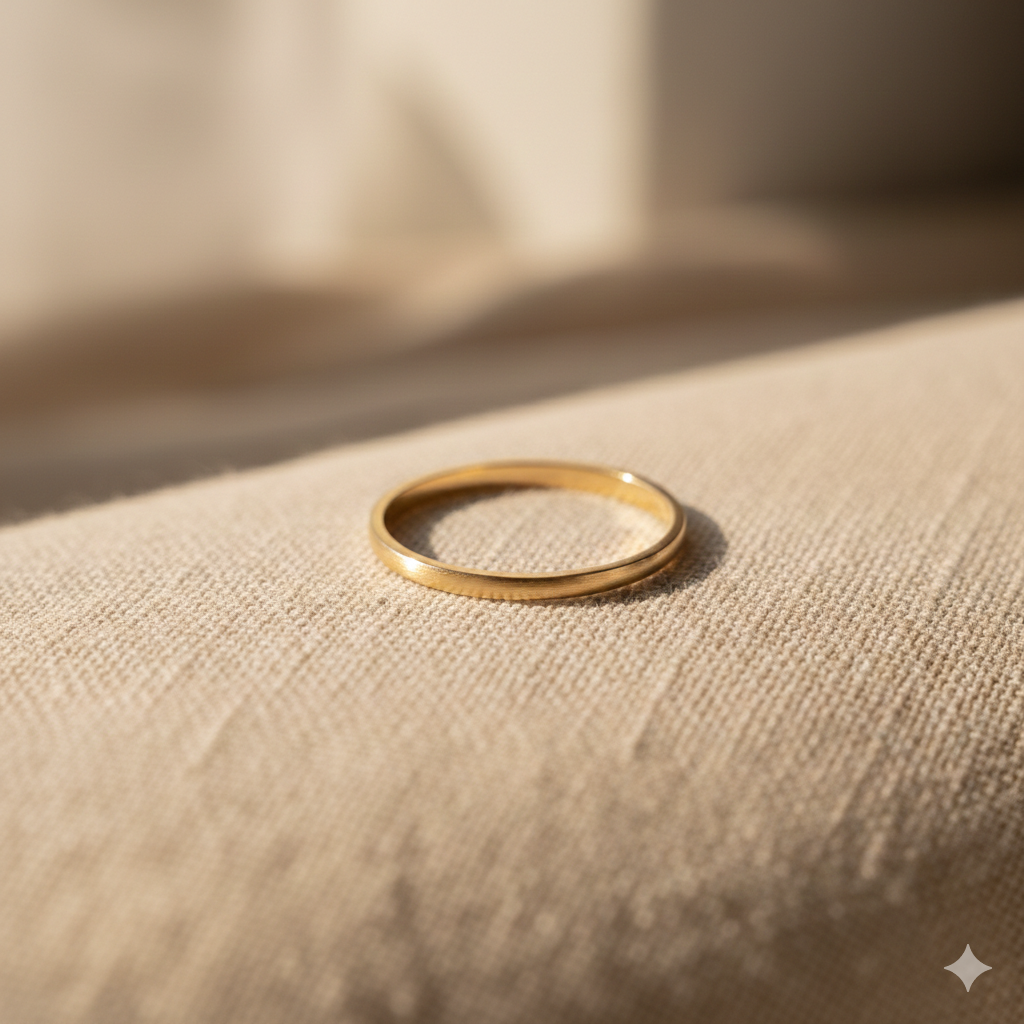 Close-up of The Eclipse Ring gold band
